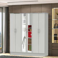 Armoire contemporaine en bois au design moderne, avec panneaux, rangement multi-niveaux, grande capacité, pour chambre à coucher, hôtel
