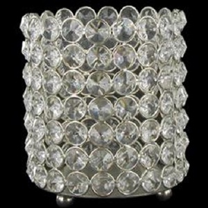 Supports votifs décoratifs de luxe en cristal de métal pour la maison et le décor de table de noël bougie votive en argent - Product Image 2