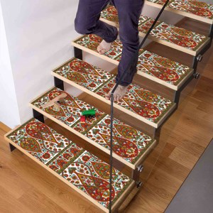 Alfombra Impresa: Diseño Floral Moderno Estilo Rústico para Escaleras, Goblen - Product Image 4