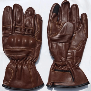 Unisex Genuine Brown Leather Motorbike Racing Gloves Printed Winter Cycling Gloves Touchscreen Fingers for Auto Racing for - Product Image 1