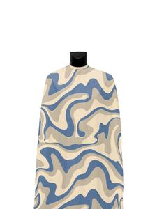 Vente en gros de cape ondulée bleue pour salon de coiffure avec logo personnalisé Cape PRO ondulée bleue pour salon Baber à la mode - Product Image 3