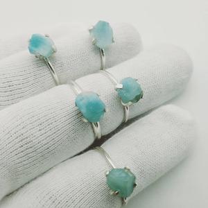 Silver Plated Christian Minimalist Zircon <b>Ring</b> with Natural Rough Cut Gemstone Fashionable <b>Crystal</b> Jewelry for Unisex Gift - Product Image 1