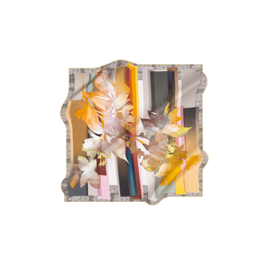 Satin Silk Floral <b>Square</b> <b>Scarf</b>-Digital Print Designer Dot Pattern - Product Image 1