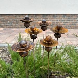 metal garden <b>stakes</b> yard art decor <b>for</b> outdoor flower beds durable finish rust resistant weatherproof design - Product Image 5