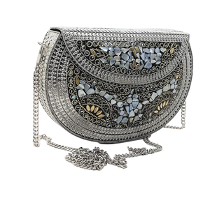 Bolso de mano de metal vendedor caliente con perla elegante y artesanías de bolso de metal elegantes del fabricante metálico - Product Image 5