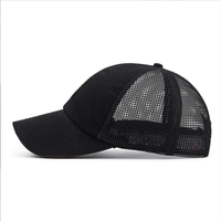 Casquette Trucker Unisexe en Maille, Réglable, Six Panneaux, Respirante, Imperméable, Sportive, Boucle Or Cuivre, Couleur Contrastée Unie