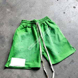 Private Label Custom <b>Sweat</b> <b>Shorts</b> 100% Cotton High Street Style <b>Sweat</b> <b>Shorts</b> Customizable Rhinestone Acid washed Embroidery - Product Image 2