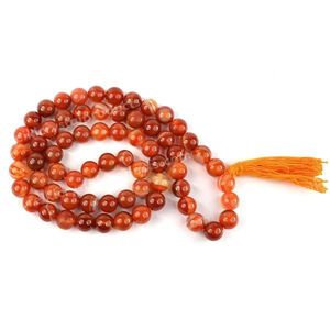 Collier Mala en Cristal de Cornaline, Pierre Naturelle de Guérison pour le Courage et la Vitalité - Product Image 1