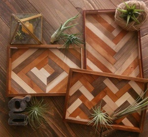 Bandeja de servir de madera encalada nueva con detalle artesanal y acabado rústico perfecto para bodas almuerzos o uso diario - Product Image 6