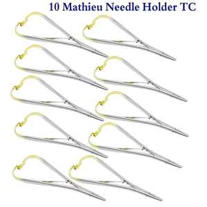 Lote de 10 Portaagujas Dentales Mathieu Tc, Pinzas Quirúrgicas de Ortodoncia, Instrumentos de Acero Inoxidable, Grado Quirúrgico Manual - Product Image 6