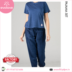 Suministro directo al por mayor de pijama de 2 piezas de algodón 100% para mujer Ropa de noche de verano Ropa de dormir a precio con descuento - Product Image 5