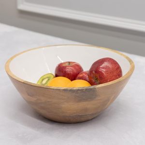 Handmade Modern Rustic Wooden Serving Bowl for Fruits Veggies Salad-Wood Decorative Bowl with <b>Felt</b> <b>Pads</b> for Home Decor - Product Image 1