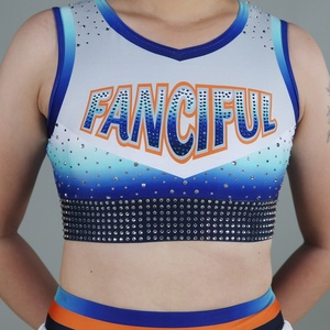 Uniformes de cheerleading personnalisés pour femmes avec logo personnalisé gratuit, 100% polyester, ajustement confortable, tailles et couleurs personnalisées - Product Image 2