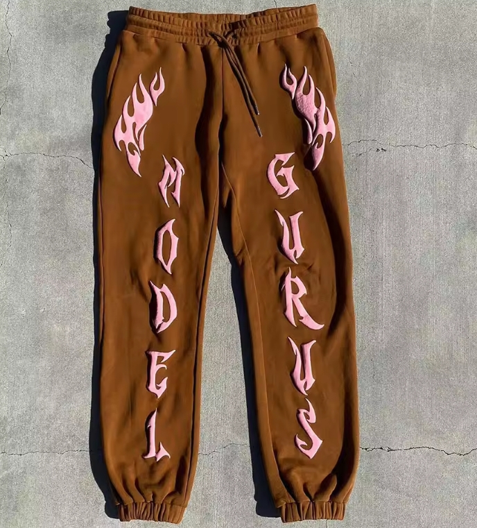 Custom Puff Print Men's Sweatpants 100% Cotton Anti-Wrinkle