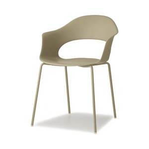 Stackable Armchair Certified Recycled Polymer <b>Shell</b> Painted Metal 4-Leg Frame Indoor Outdoor Restaurant Cafe <b>Chair</b> Made in Italy - Product Image 1