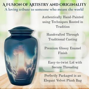 High Enamel Modern Aluminium Cremation <b>Urn</b> Humans Memorial Ashes Keepsake <b>Jar</b> Handcrafted Wholesale Custom Designs - Product Image 3