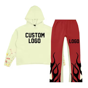 Proveedor de chándal de precio barato de alta calidad logotipo personalizado impresión servicio OEM hombres desgaste estilo acampanado chándal - Product Image 4