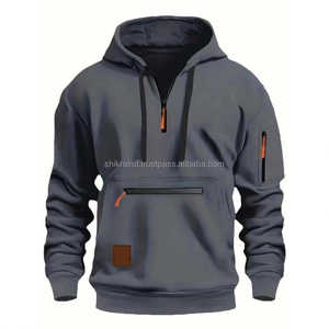 Prix d'usine, vente en gros, sweat-shirt pour homme, poids lourd, 100% coton, automne, surdimensionné, logo personnalisé, uni, décontracté, sport, jogging, polaire - Product Image 2
