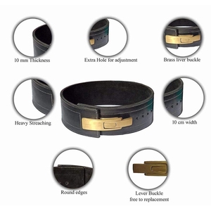 Cinturón de levantamiento de pesas ajustable protector de cintura de 6mm de cuero genuino PU personalizado cinturón de levantamiento de pesas de cuero gimnasio personalizado - Product Image 6