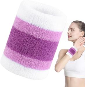 Pulsera deportiva para hombres y mujeres: banda para el sudor atlética de tela de rizo que absorbe la humedad para tenis, baloncesto, correr, gimnasio, - Product Image 4