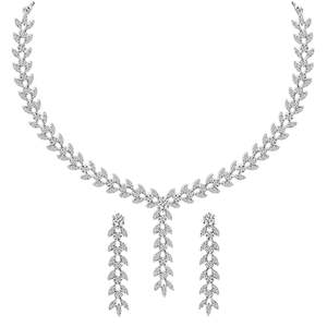 Compre Conjuntos de Collares de Plata de Ley 925 de Primera Calidad para Mujer, Chapados en Oro con Circonita, Perla, Diamante y Oro Rosa para Fiestas y Bodas - Product Image 1