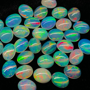 Cabochon d'opale éthiopienne bonne qualité Multi Flashy Opal Cabochon Lot forme ovale Welo opale pour la fabrication de bijoux - Product Image 5