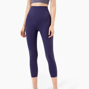 Legging de Yoga taille haute sans couture pour femme, couleur unie, matière Polyester Spandex, séchage rapide - Product Image 3