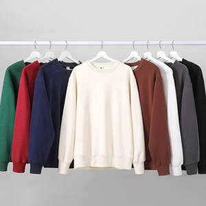 Sudadera de cuello redondo de algodón OEM al por mayor, Jersey personalizado de alta calidad, sudaderas con capucha de felpa teñidas lisas - Product Image 1