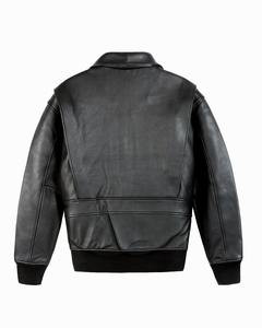 Chaqueta Bomber de Cuero Genuino para Hombre, con Cuello Mao, Transpirable, Estilo Vintage de Invierno, para Exteriores, con Logotipo Personalizado - Product Image 2