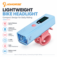 Phare de vélo rechargeable USB-C 2000 mAh, fixation rapide, étanche, LED, multi-modes pour VTT, vélo de route, cyclisme nocturne