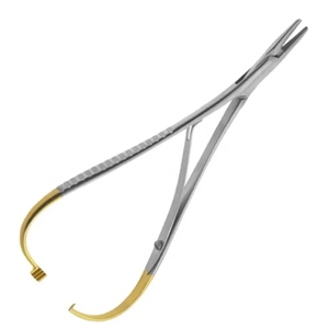 Portaagujas de acero inoxidable de alta calidad TC Matthieu Instrumento quirúrgico manual con mandíbula delicada dentada - Product Image 3