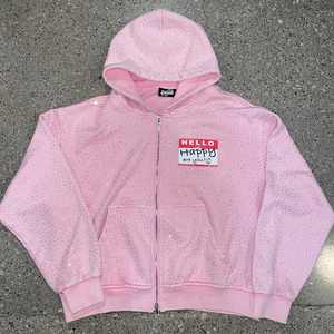 Sudadera con capucha desgastada de gran tamaño con Impresión digital personalizada de peso pesado para hombre, ropa de calle recortada con cremallera, Sudadera con capucha de lavado ácido de algodón 100% - Product Image 5