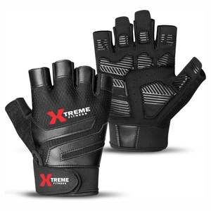 Gants de fitness unisexes à demi-doigts en PU avec fermeture à lacets, respirants, antidérapants, pour l'entraînement en salle et les activités sportives en extérieur - Product Image 6