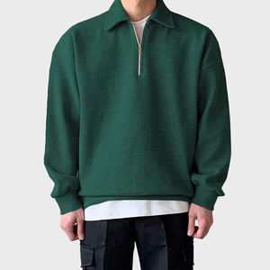 Sudadera de Invierno para Hombre con Media Cremallera, Logotipo Personalizado, Hombros Caídos, Impresión Digital, 100% Algodón Felpa, Diseño Premium - Product Image 1