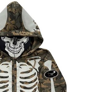 Sudadera con capucha de cara completa con cremallera de algodón para hombre, sudaderas cómodas de temporada de invierno, logotipo personalizado bordado, impresión Digital, patrón sólido - Product Image 4