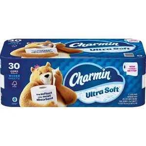 Charmin-ウルトラソフトバスティッシュ、ジャンボロール、2プライ、4.5 "x 4.2" 、205シート、30 Ct