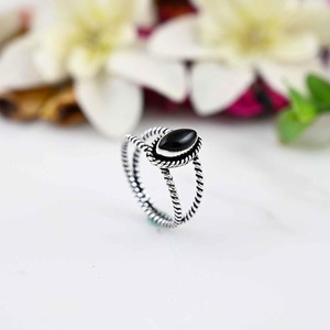925 Solid <b>Silver</b> Classical <b>Ring</b> Jewelry for Women 925 Sterling <b>Silver</b> Black Onyx Gemstone <b>Boho</b> Style Handmade <b>Ring</b> Gift for Mom - Product Image 3