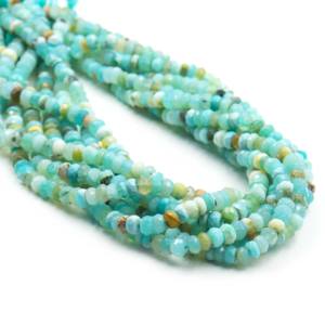 Cuentas de Ópalo Peruano Facetado Más Vendidas, Cuentas de Piedras Preciosas Sueltas para Diseño de Joyas y Artesanía, Cuentas de Piedras Preciosas de Ópalo Natural de 3 mm a 5,5 mm - Product Image 4