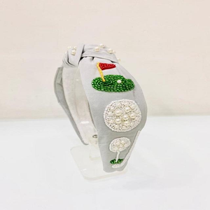 Diadema India Hecha a Mano con Cuentas de Bola, Diseño de Nudo Superior, Bola Marrón con Cuentas Verdes, Diademas de Bola Premium - Product Image 6