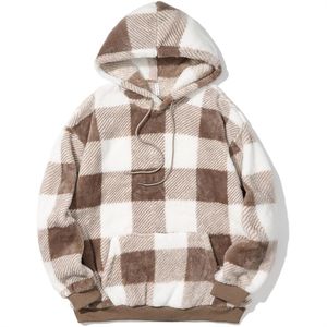 Pull-over à capuche personnalisé ODM pour l'hiver Sweat-shirt à capuche à manches longues Buffalo Plaid Print Sweat à capuche de haute qualité pour hommes et femmes Logo personnalisé - Product Image 3