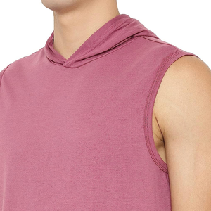 New Fashionable Casual Fitness Sports <b>Sleeveless</b> <b>Hoodie</b> <b>Men's</b> 100% Cotton Quick Dry Lightweight Summer Gym Workout Printed - Product Image 3