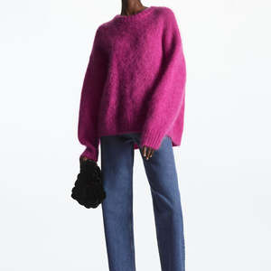 High Street Unique Design Women's Active Wear Pullover Suéter de mohair de manga larga para invierno Elegante ajuste regular - Product Image 6