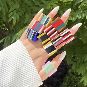 Wholesale Customized Best Quality Handcrafted High Polished Beautiful Colorful Fashion <b>Resin</b> <b>Ring</b> for Women From India - Product Image 2