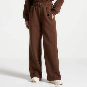 Vente en gros imprimé couleur unie 100% coton respirant fermeture éclair survêtement ensemble femmes debout devant lourd hiver sportif à capuche survêtement - Product Image 6