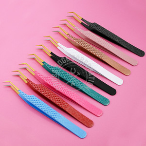 Pince à épiler à pointe de fibre à 45 degrés de marque privée pince à épiler extension de cils volume pince à épiler pour cils incarnés - Product Image 2