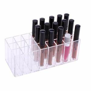 Elegante organizador de cosméticos acrílico, soporte de mesa pequeño, organiza cuidadosamente tus elementos esenciales de belleza, incluidos lápices labiales y esmalte de uñas - Product Image 3