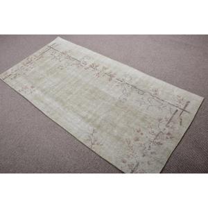 Tapis vintage 3x6,2 pieds, tapis turc, tapis persan gris en laine - Product Image 4