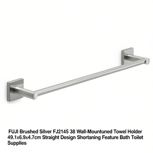 Porte-serviettes mural FUJI FJ2145 en argent brossé 38, design droit, fonction d'abrégement, 49,1x6,9x4,7cm, accessoires de salle de bain et toilettes - Product Image 2