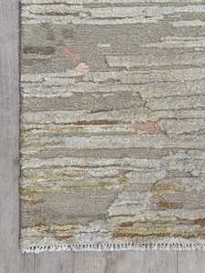 Entropy Grey/Black Classic Gray/Light Coffee <b>Hand</b> Knotted Wool Bamboo Silk Carpet Rugs Area Rug Set - Product Image 4