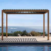 Outdoor Aluminium Lamellen dach Pergola Wasserdichtes automatisches regens ic heres Lamellen dach für Terrasse Pavillon Balkon Außen pavillon